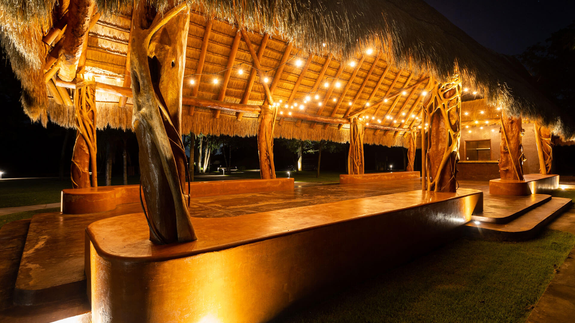 Palapa noche La Reserva Yucatán